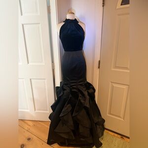 Elegant Black Halter Gown